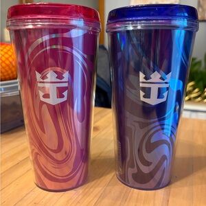 Caribbean Swirl Souvenir Tumblers - Pink and Blue